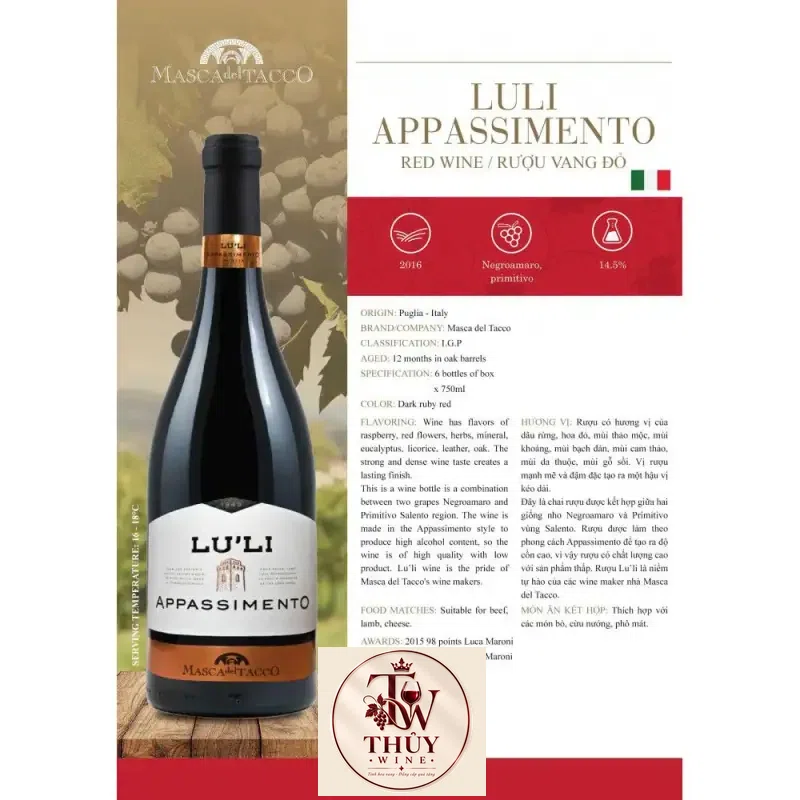 Địa chỉ bán ruou vang y luli appassimento gia cuc tot giá rẻ tại Hà Nội