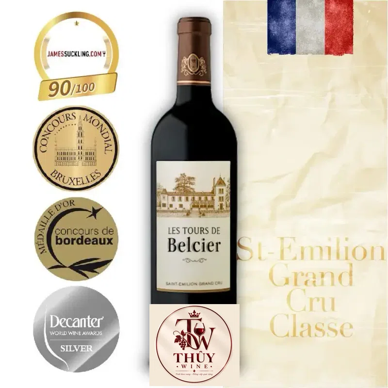 vang phap les tours de belcier saint emilion grand cru classe giá bao nhiêu
