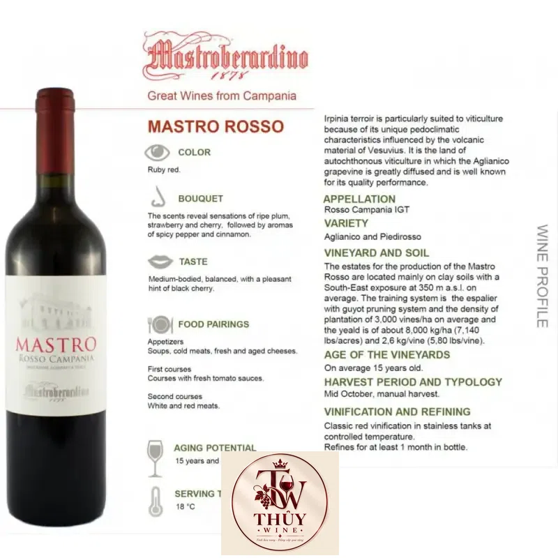vang y mastro rosso campania mastroberardino mua ở đâu giá rẻ nhất