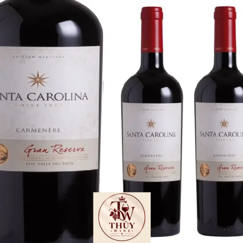 Vang Chile Santa Carolina Gran Reserva Carmenere, Cabernet Sauvignon, syrah