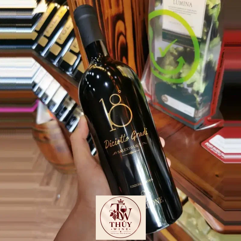 Vang Ý 18 Diciotto Gradi Vallone Salento IGT 18 độ uống ngon