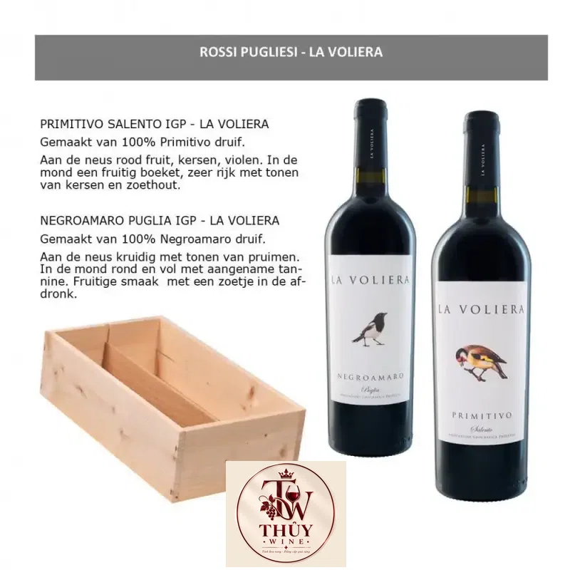 Vang Ý La Voliera Primitivo Salento IGT