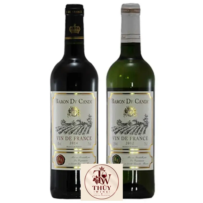 Vang Pháp Baron de Cande France đỏ - trắng uống ngon