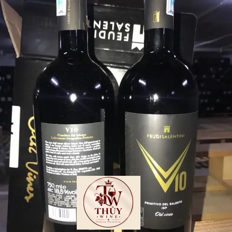 Vang Ý V10 PRIMITIVO DEL SALENTO 18,5 ĐỘ