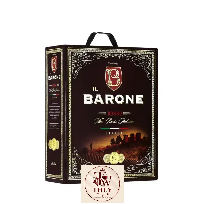 Vang bịch ngọt Ý iL Barone Rosso 3 Lít uống ngon
