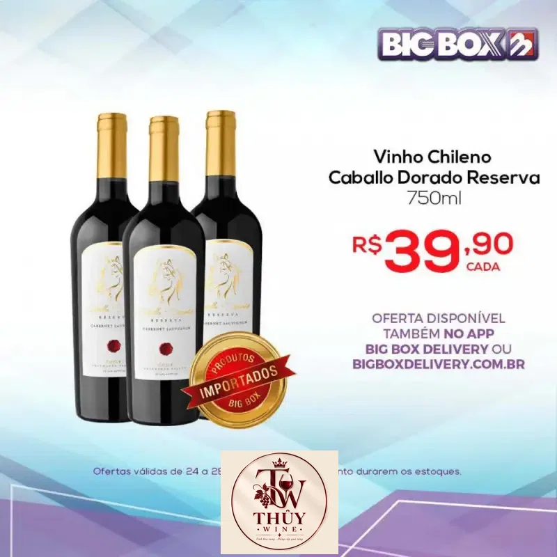 Mua vang chile caballo dorado reserva cabernet sauvignon giá rẻ tại Sài Gòn