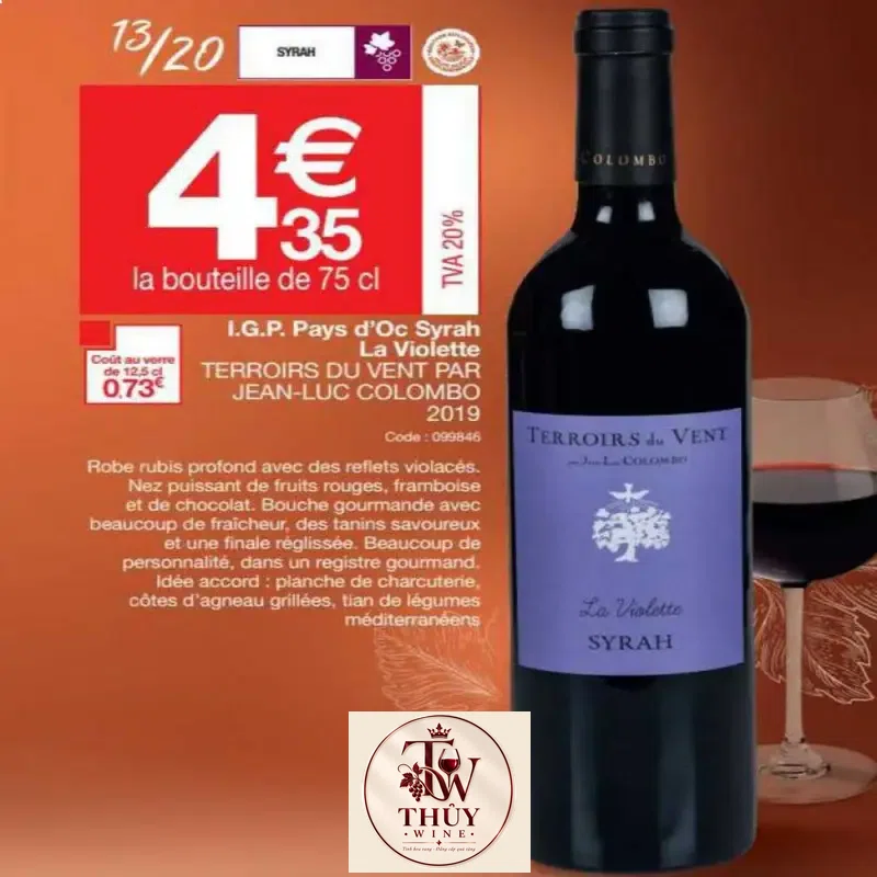 Địa chỉ bán vang phap jean luc colombo la violette syrah giá rẻ tại Sài Gòn