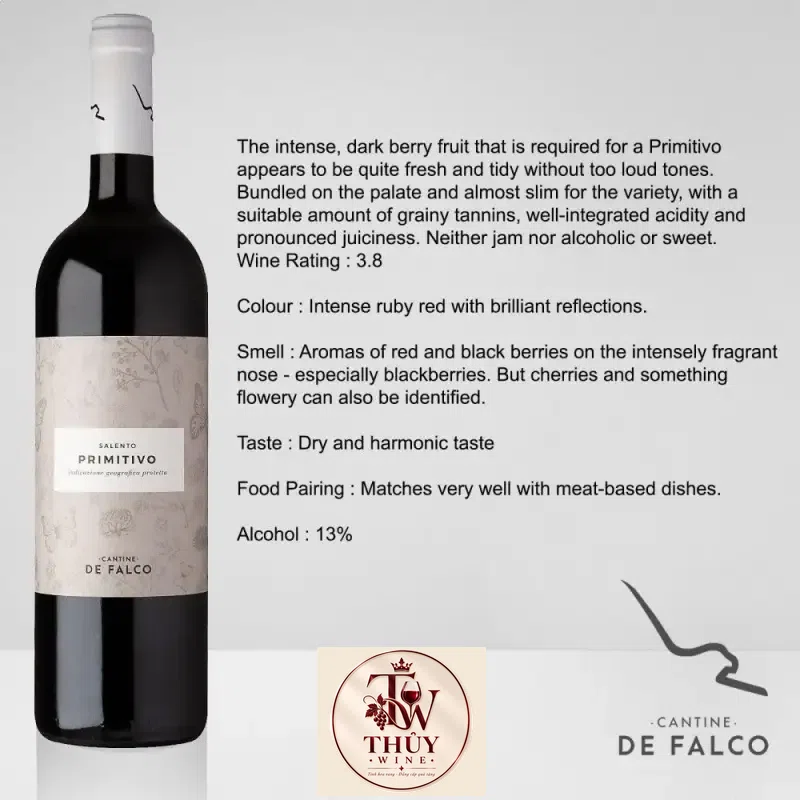 Mua vang y primitivo cantine de falco salento giá rẻ tại Hà Nội