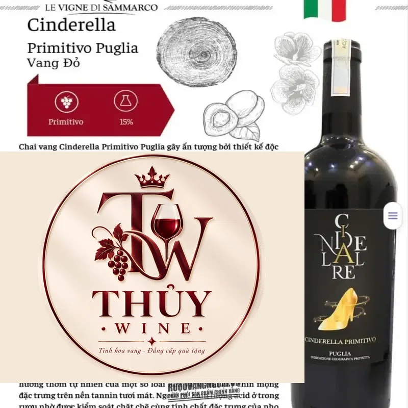 ruou vang y cinderella primitivo puglia chinh hang giá bao nhiêu