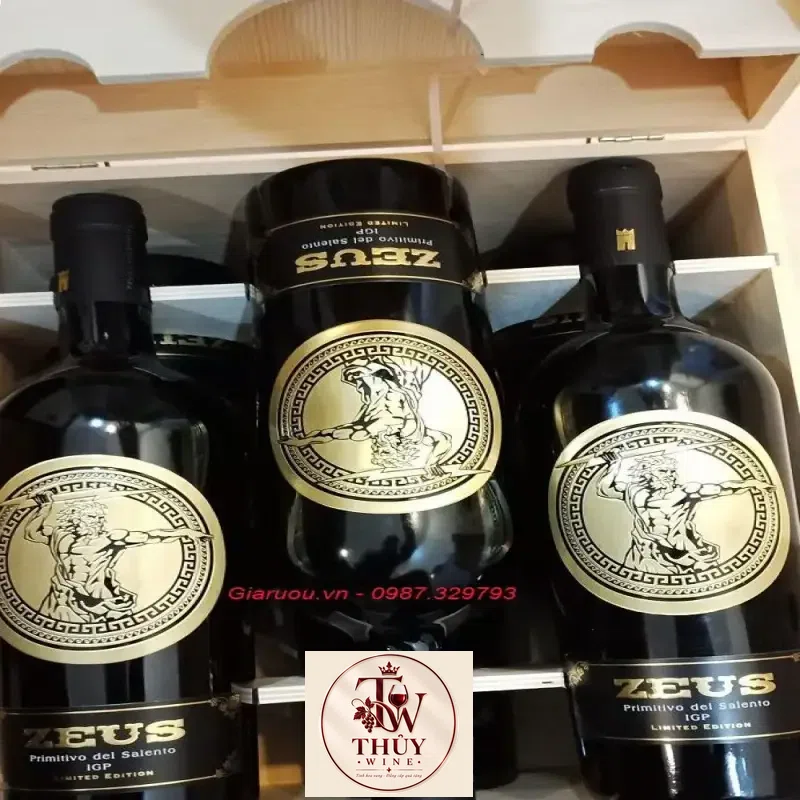 VANG Ý ZEUS PRIMITIVO DEL SALENTO LIMITED EDITION 19 ĐỘ