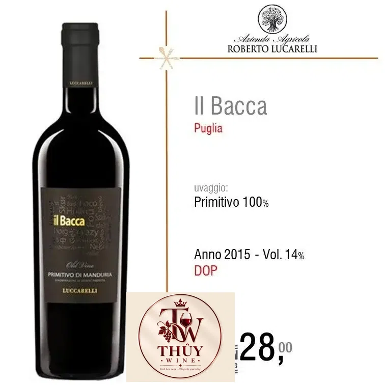 Vang Ý IL BACCA Primitivo Di Manduria