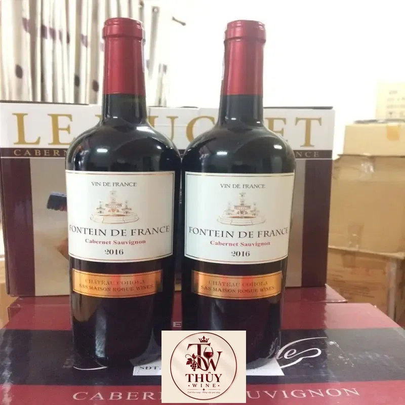 Mua vang phap fontein de france chai tang chai nho cabernet sauvignon giá rẻ tại Hà Nội