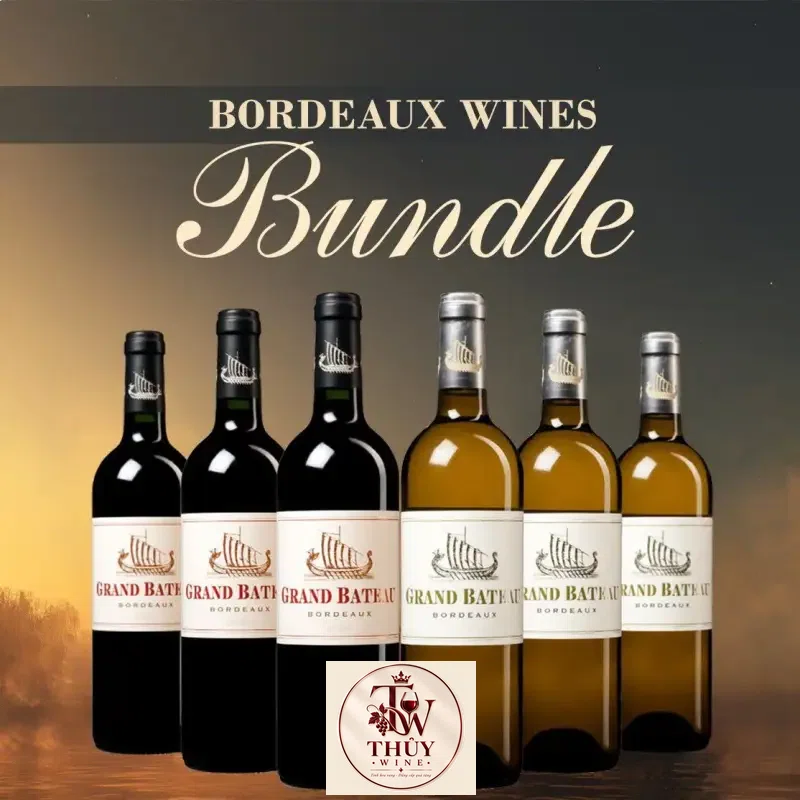 Vang Pháp Grand Bateau Bordeaux Đỏ - Trắng