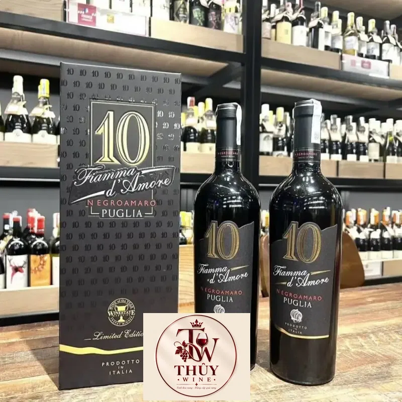 VANG Ý 10 FIAMMA D‘AMORE NEGROAMARO PUGLIA uống ngon