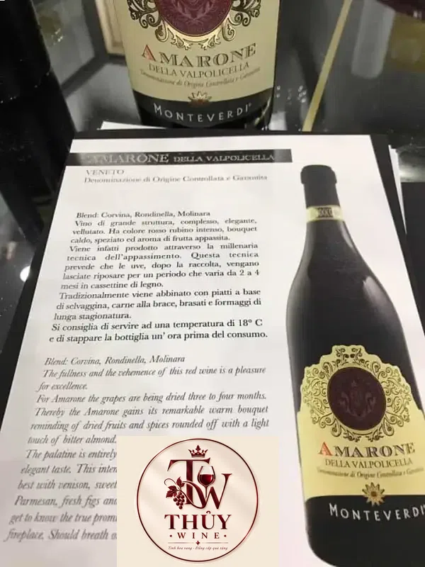 Vang Ý Monteverdi Amarone della Valpolicella