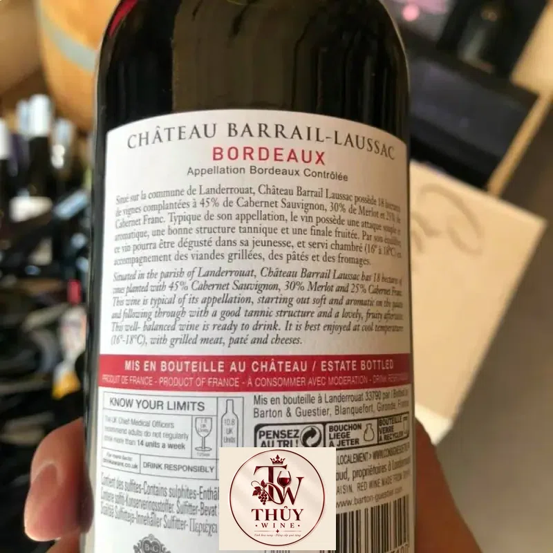 vang phap chateau barrail laussac bg bordeaux aop mua ở đâu giá rẻ nhất