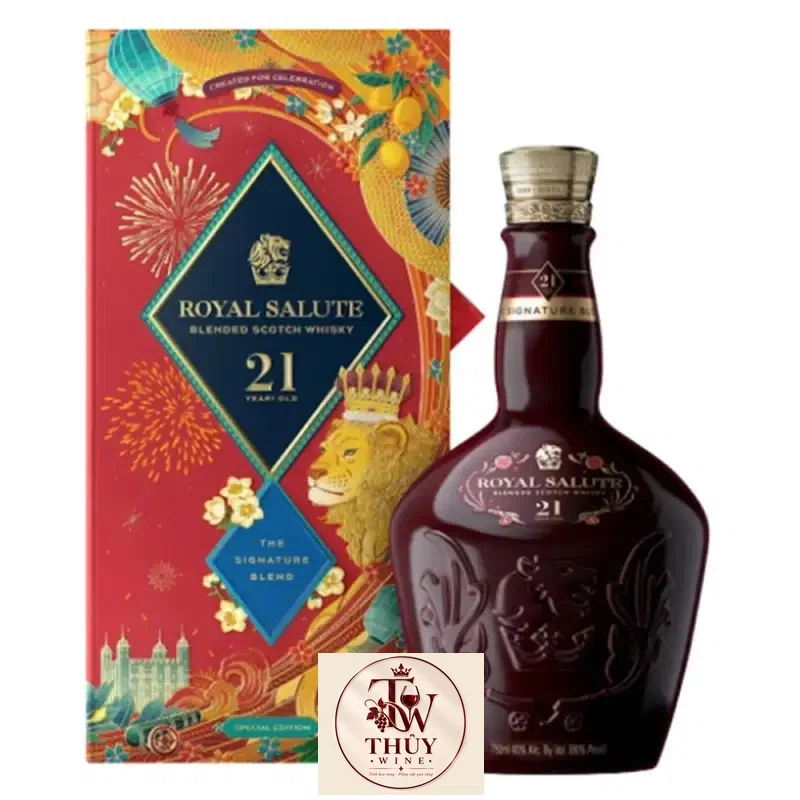 Rượu Chivas 21 Royal Salute Đỏ Ruby Flagon