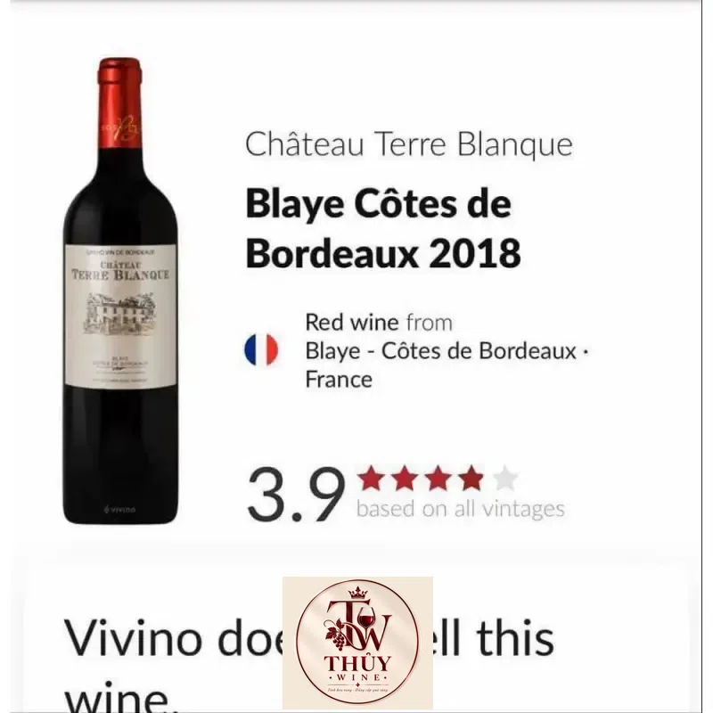 vang phap chateau terre blanque bordeaux red giá bao nhiêu