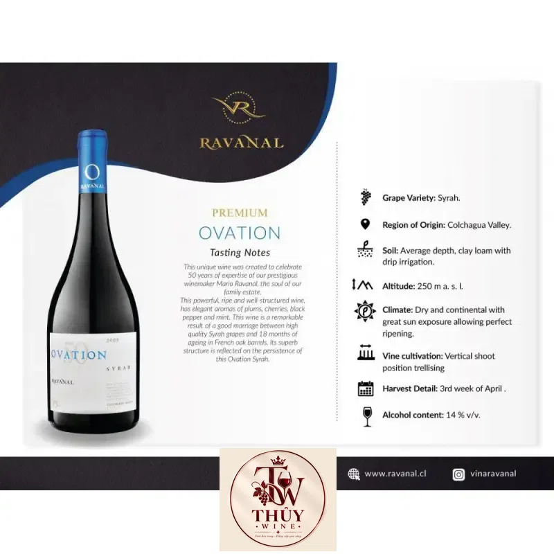 Mua vang chile ovation ravanal nam syrah ở đâu giá rẻ nhất