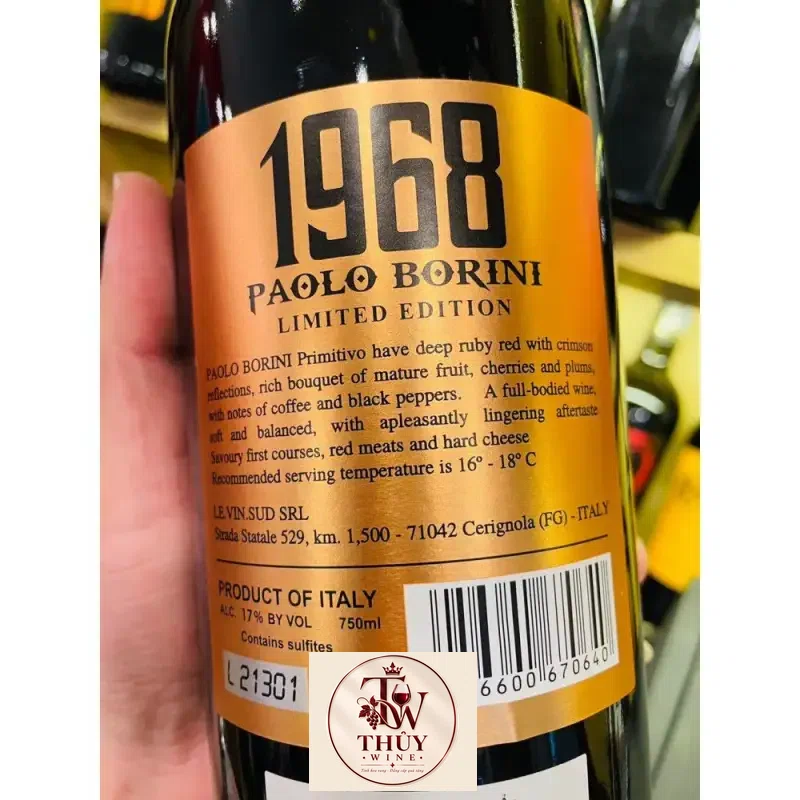 Địa chỉ bán vang y paolo borini primitivo do gia cuc re giá rẻ nhất