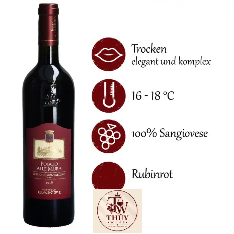 Mua vang y castello banfi poggio alle mura rosso di montalcino giá rẻ tại Hà Nội