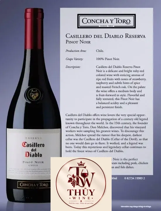 Vang Chile Casillero Del Diablo Pinot Noir