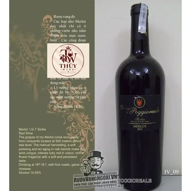 Vang Ý Duca Di Poggioreale Merlot 2005