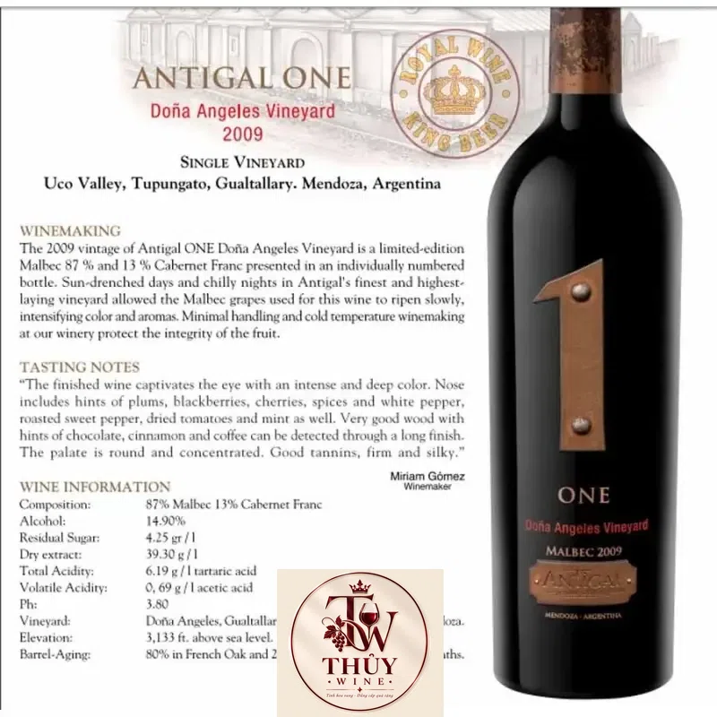 Vang Argentina 1 One Malbec La Dolores Vineyard Antigal
