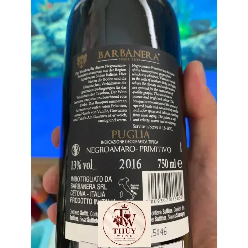 Địa chỉ bán ruou vang y barbanera puglia negroamaro primitivo cuc ngon giá rẻ tại Hà Nội