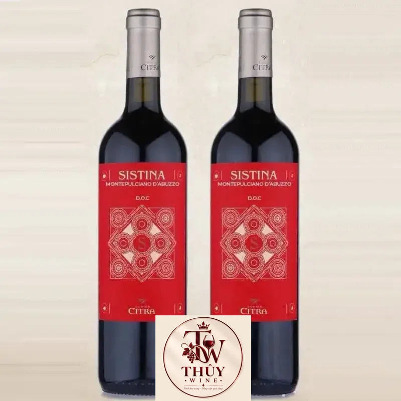 Rượu Vang Ý Sistina Montepulciano dAbruzzo DOC cao cấp