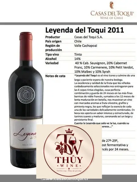Vang Chile LEYENDA DEL TOQUI Bán Rẻ Nhất
