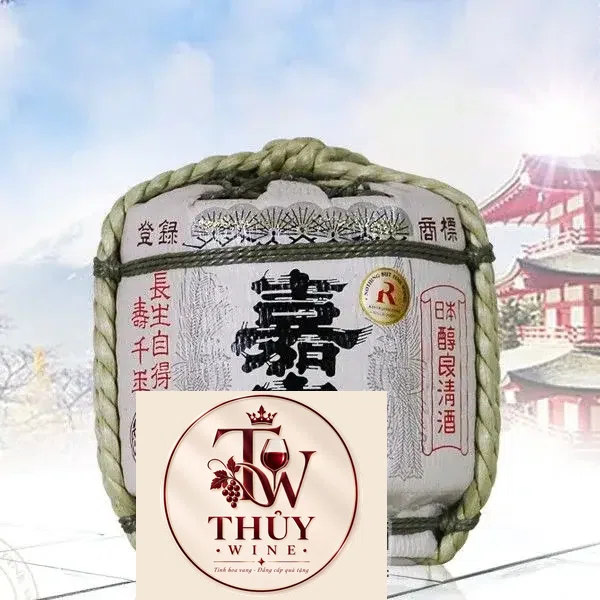 Rượu Sake Tamura Shuzojo Kasen Taru - Rượu Sake Bình Cối 1800ML