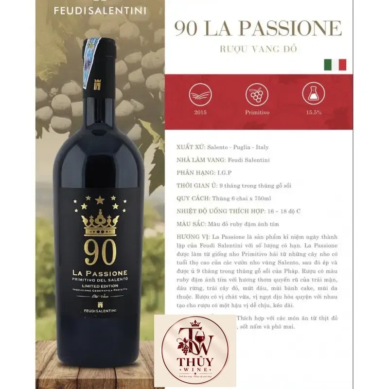 Mua vang y la passione primitivo del salento giá rẻ tại Sài Gòn