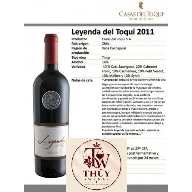 Vang Chile LEYENDA DEL TOQUI Bán Rẻ Nhất