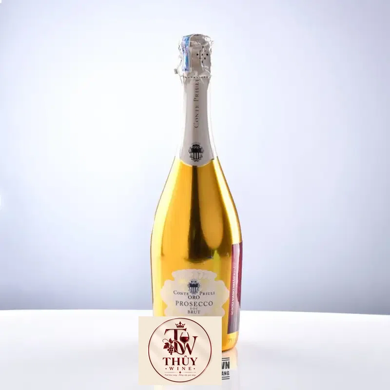 Vang nổ Ý Oro Prosecco Conte Priuli Brut cao cấp