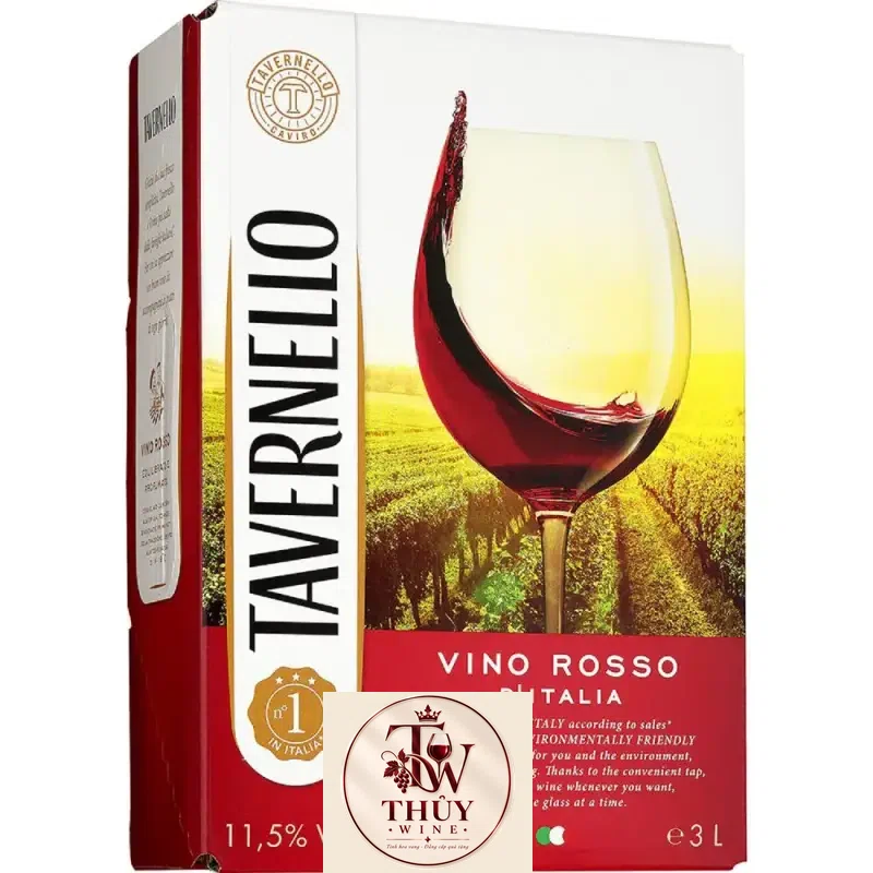 Vang bịch Ý Tavernello Vino Rosso 3L